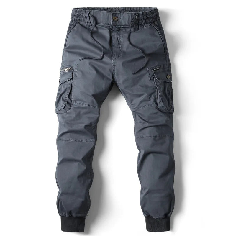 2025 Nueva Primavera Pantalones Cargo de algodón para hombres Ropa Otoño Moda Casual Cintura elástica Calidad Pantalones Tipo Pantalones Cargo Hombres