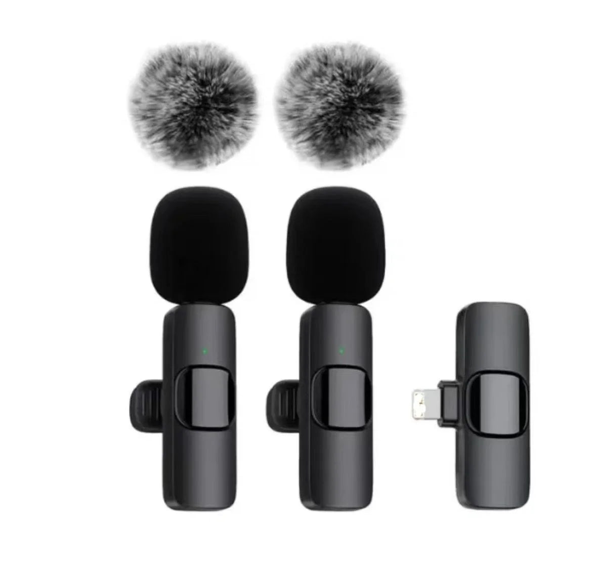 2 Micrófonos Lavalier Inalámbricos para iPhone, Android, iPad, Micrófono de Solapa Mini con Sonido Nítido