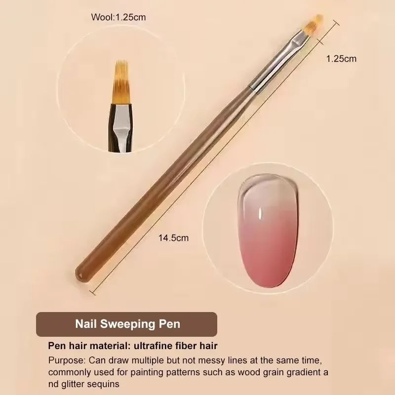 9 Bolígrafo de gel UV, pincel para uñas DIY, pincel para pintar acrílico, delineador de ojos para diseño de uñas, herramientas de pintura para exhibición de puntas de uñas.