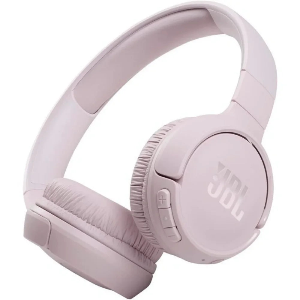 Audífonos inalámbricos JBL Tune 510BT con Bluetooth, sonido de bajos profundos, batería de larga duración, carga rápida USB-C, plegables, con cable protector.