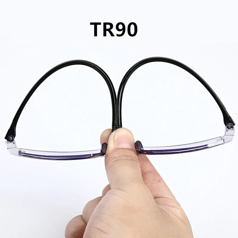 2 pares nuevos hombres mujeres gafas de lectura sin montura Anti luz azul bifocal aumento lejano gafas para presbicia + 150 + 200
