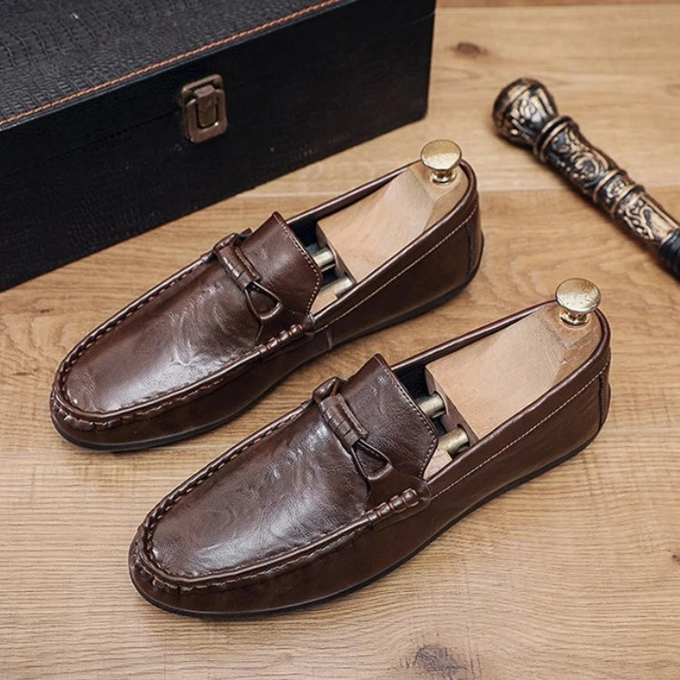 Mocasines de verano para hombre, zapatos de cuero de suela blanda para hombre, zapatos cómodos para conducir