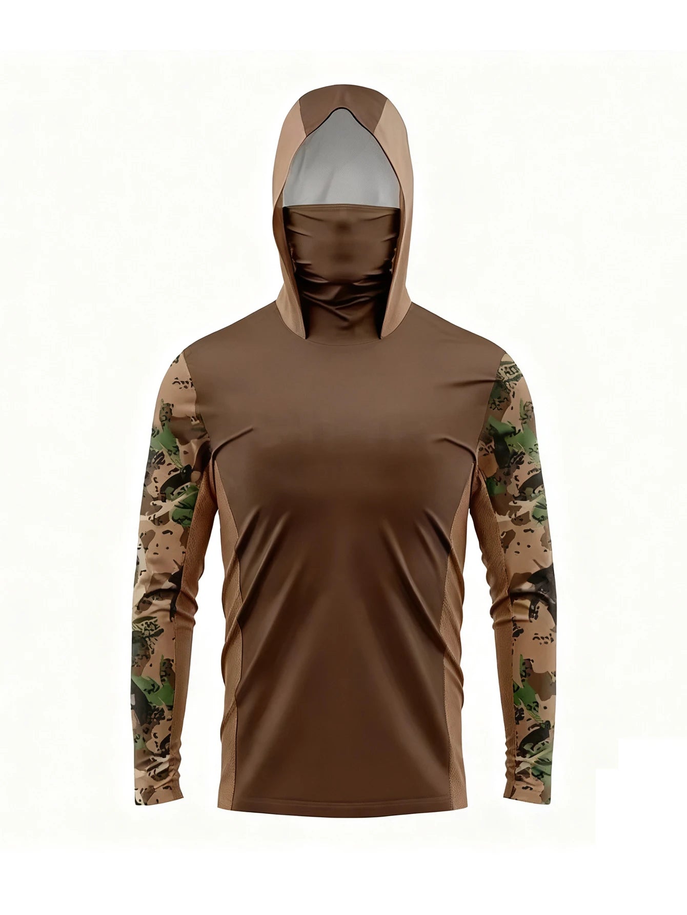 Camisetas de Pesca de Manga Larga con Capucha UPF 50+, Camisetas con Protección Solar, Jersey con Máscara Facial para Hombre, Ropa de Pesca