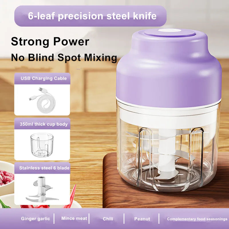 Máquina eléctrica de puré de ajo, Mini prensa de ajo inalámbrica, máquina automática de agitación y pelado, extractor de ajo de cocina