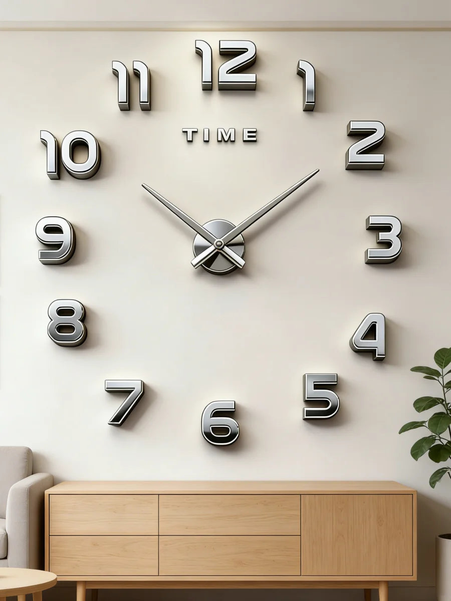Reloj de pared grande 3D, relojes de pared clásicos luminosos, reloj Digital DIY, relojes de pared, pegatinas, reloj silencioso para el hogar, mesa de salón