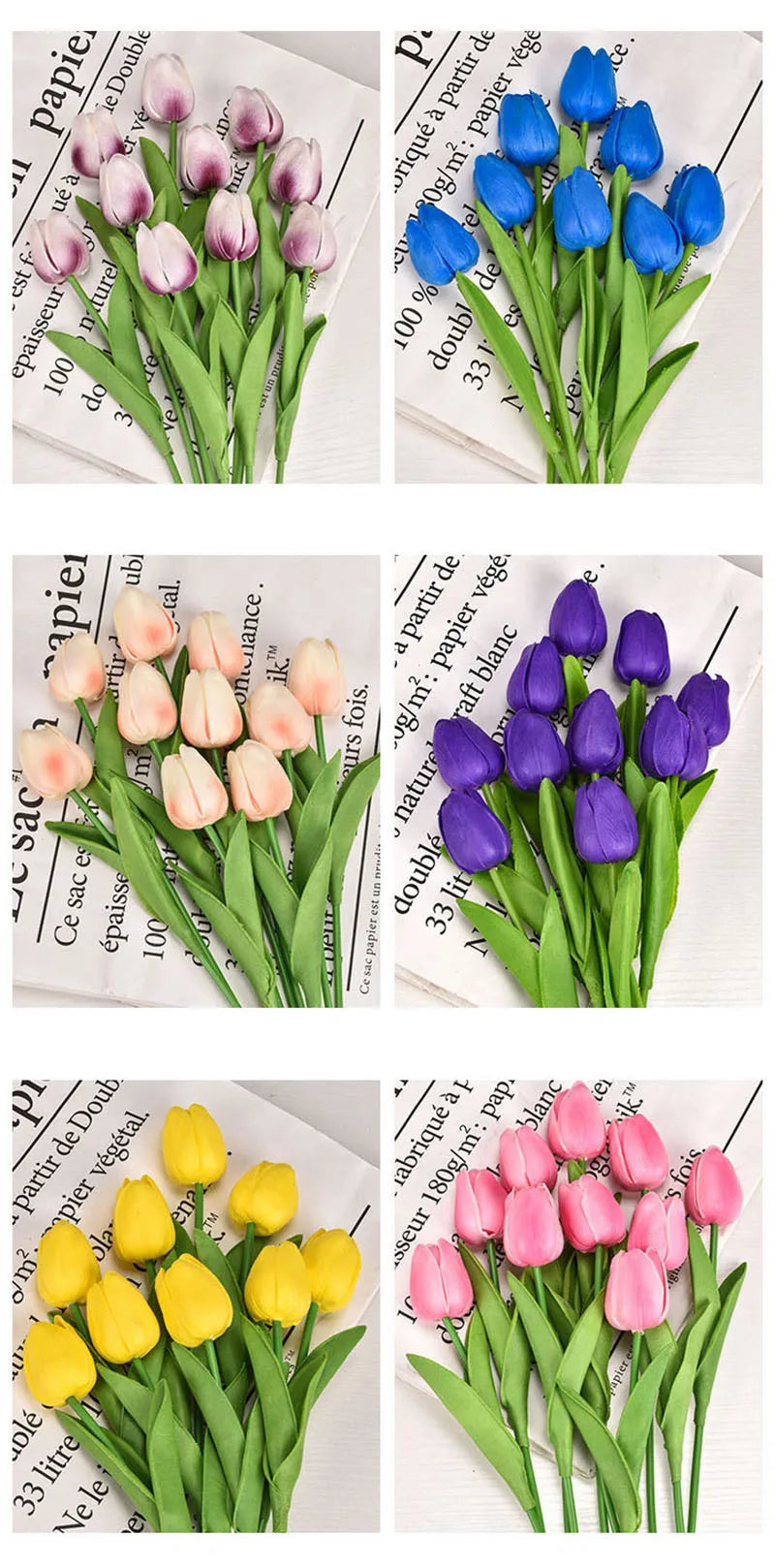 3/5/10/15/20 piezas tulipanes flores artificiales ramo de flores de tacto Real tulipanes flor falsa para decoración del hogar de la boda