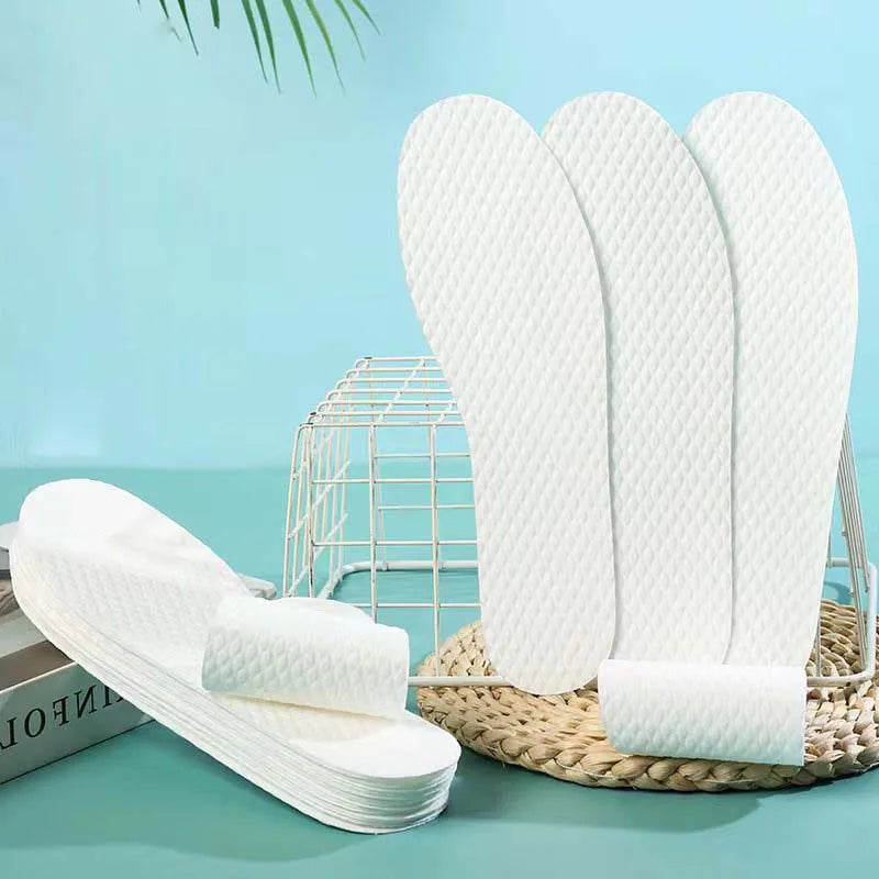 Nuevo 1/5/10 par/juegos plantillas desechables plantillas de pulpa de madera natural hombres y mujeres fino transpirable sudor suave cómodo almohadilla de zapato