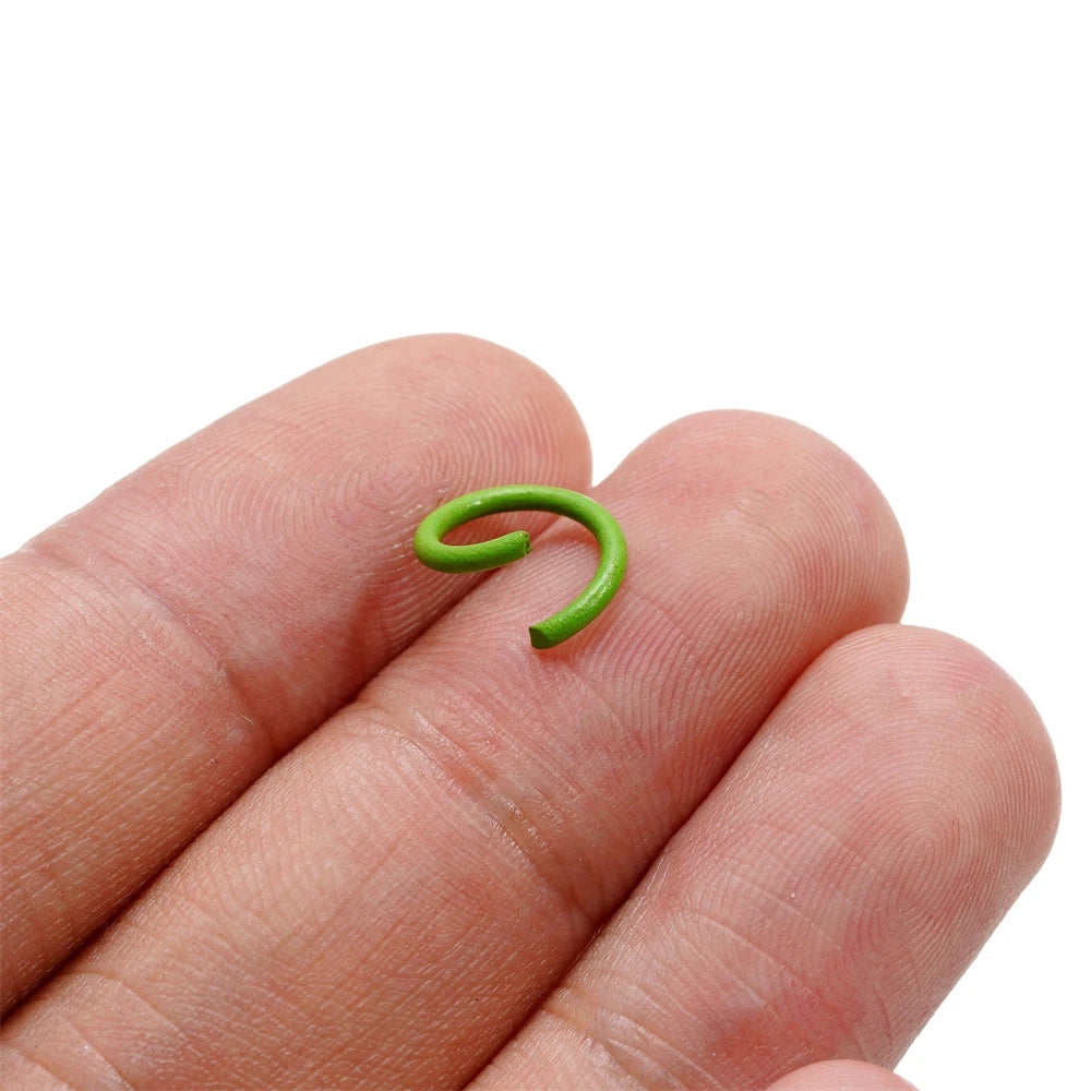 100 unids/lote 1,2x10mm anillos abiertos coloridos conector de anillo de salto dividido para hacer joyería Diy accesorios suministros