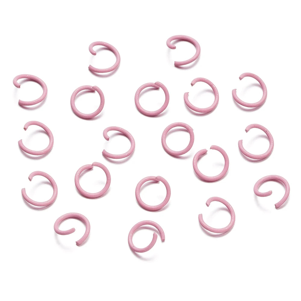 100 unids/lote 1,2x10mm anillos abiertos coloridos conector de anillo de salto dividido para hacer joyería Diy accesorios suministros