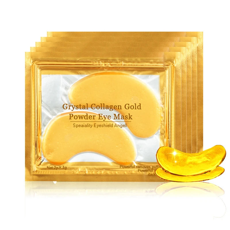 100 Uds = 50 pares de mascarilla de colágeno dorado para el cuidado de la piel antienvejecimiento anti ojeras eliminar la hinchazón parches hidratantes para los ojos cuidado de la piel