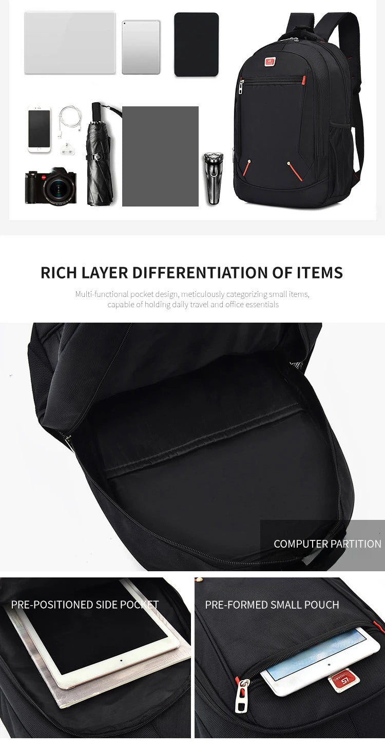 Mochila de Estilo Moderno para Hombre, Mochila Casual de Gran Capacidad, Bolsa de Viaje Multifuncional para Computadora, Mochila Escolar Mediana a Grande