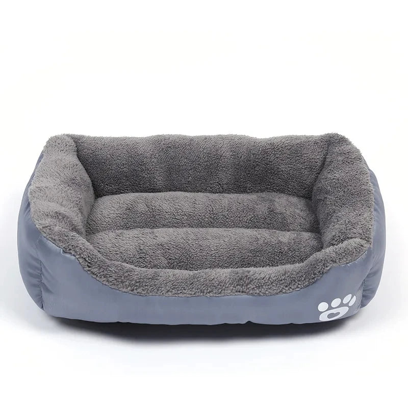 Sofá cuadrado suave para perros grandes, cojín elástico para casa de perros, cama mediana cálida para invierno, perrera lavable para gatos, accesorios para el hogar