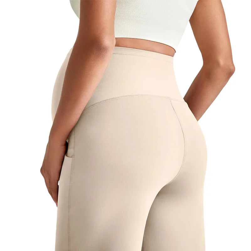 Pantalones rectos de maternidad de talla grande 2026 Otoño Invierno pantalones de pierna ancha de cintura alta para mujeres embarazadas ropa exterior pantalones sueltos Premama