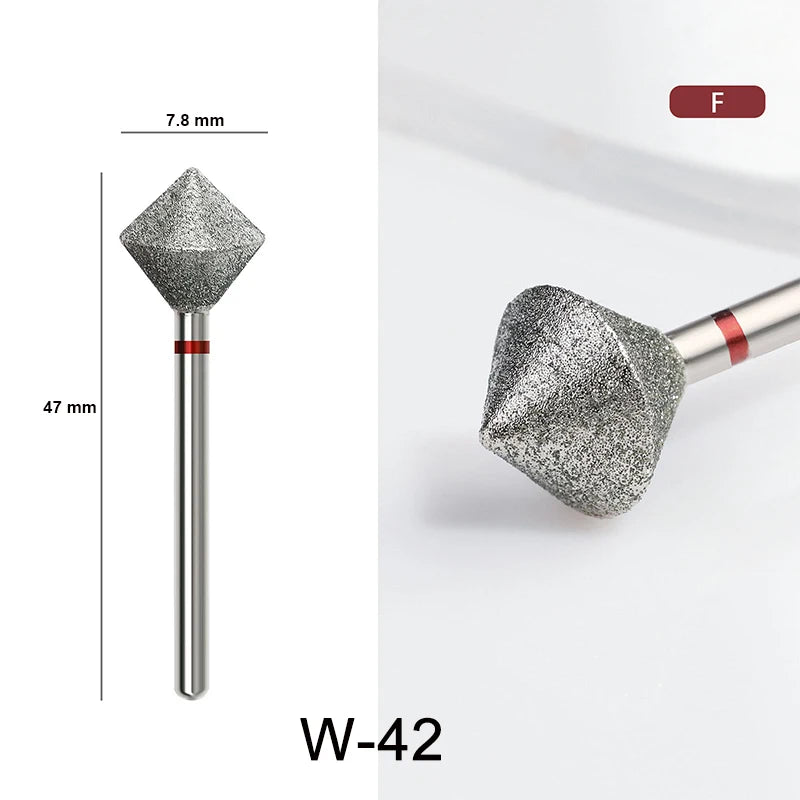 Brocas de cerámica para uñas de diamante, fresa para manicura, limas rotativas para cutículas izquierda y derecha, herramientas de accesorios para uñas DIY