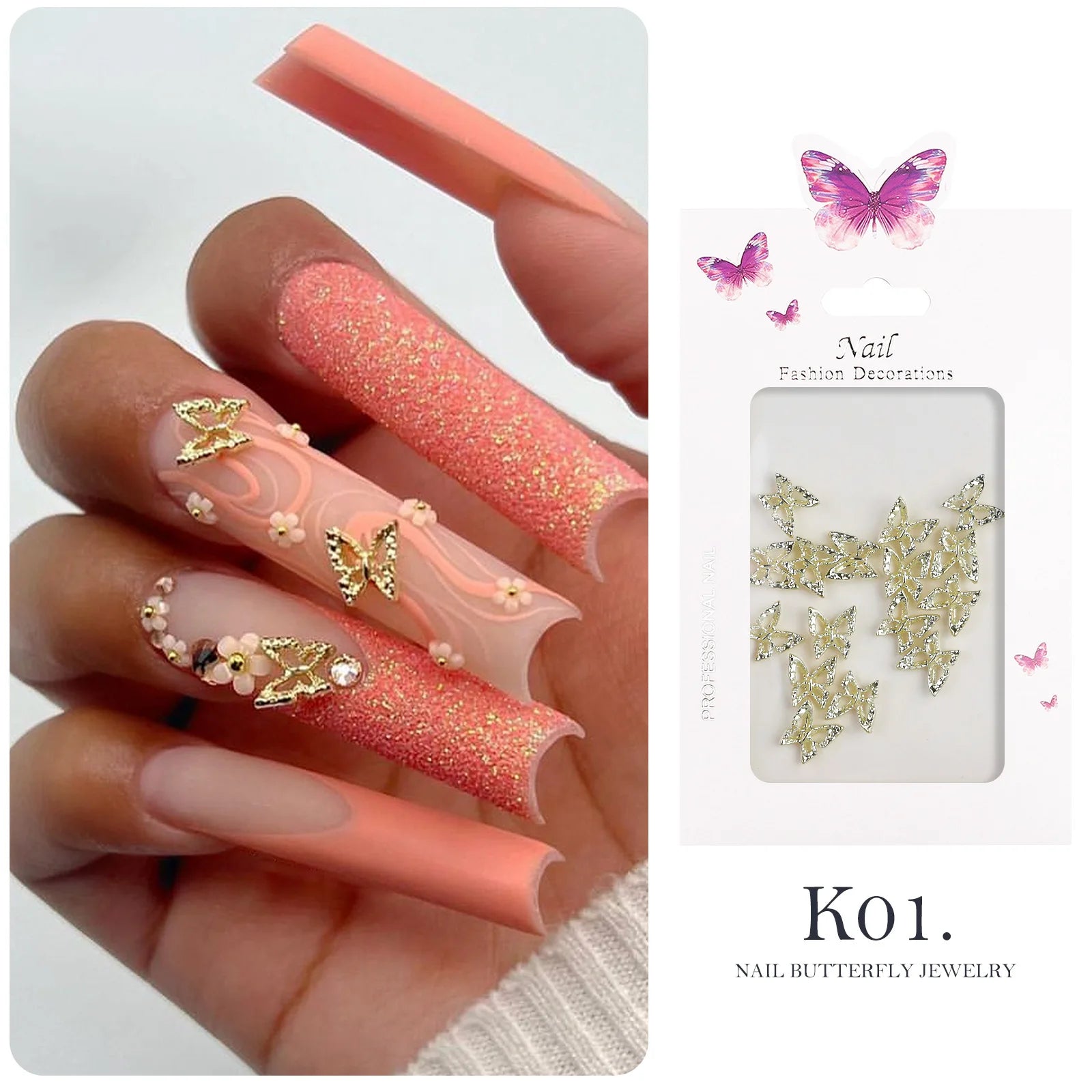 20 piezas de diamantes de imitación de mariposa de aleación para uñas, arte de uñas estereoscópico 3D, accesorios de diseño de manicura DIY de lujo