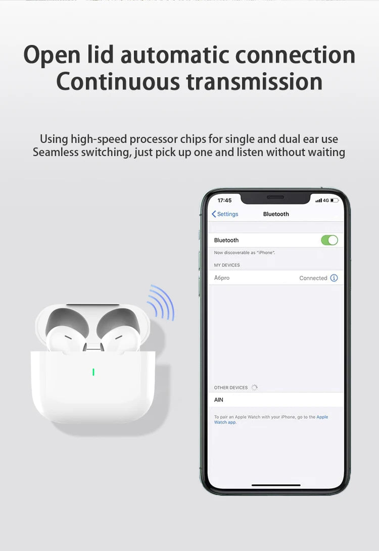 Auriculares inalámbricos Bluetooth UEESFIT TWS, auriculares internos Air Pro, auriculares deportivos con cancelación de ruido ANC para IPhone y Android