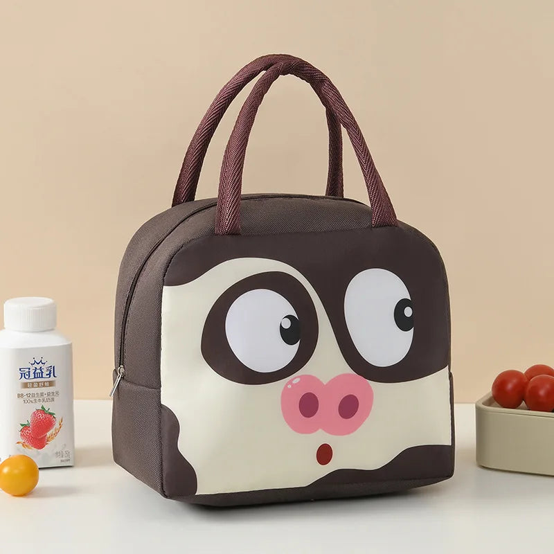 Bolsas de almuerzo térmicas de animales de dibujos animados para niños con envío gratis, bolsas aislantes de almacenamiento para niños y niñas, fiambrera Banto
