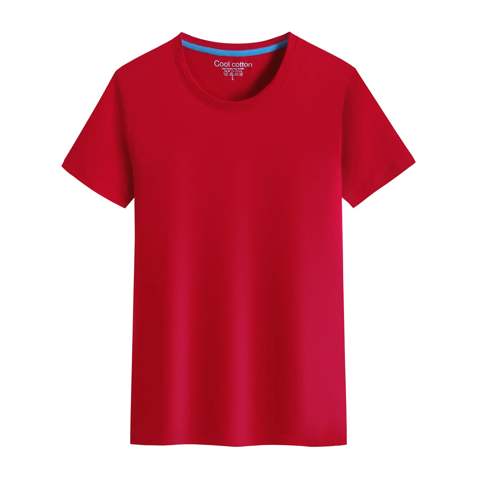 Camiseta de Hombre 2026, Nueva, 100% Algodón, Color Puro, Cuello Redondo, Manga Corta, para Hombre