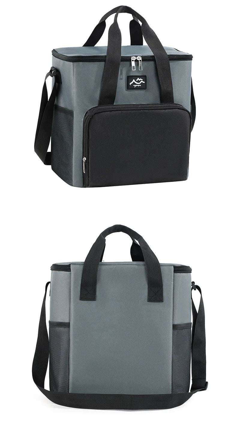 Color a juego de moda, bolsa de almuerzo cuadrada simple, bolsa de hielo portátil para acampar, trabajadores de oficina de gran capacidad, bolsa de comida