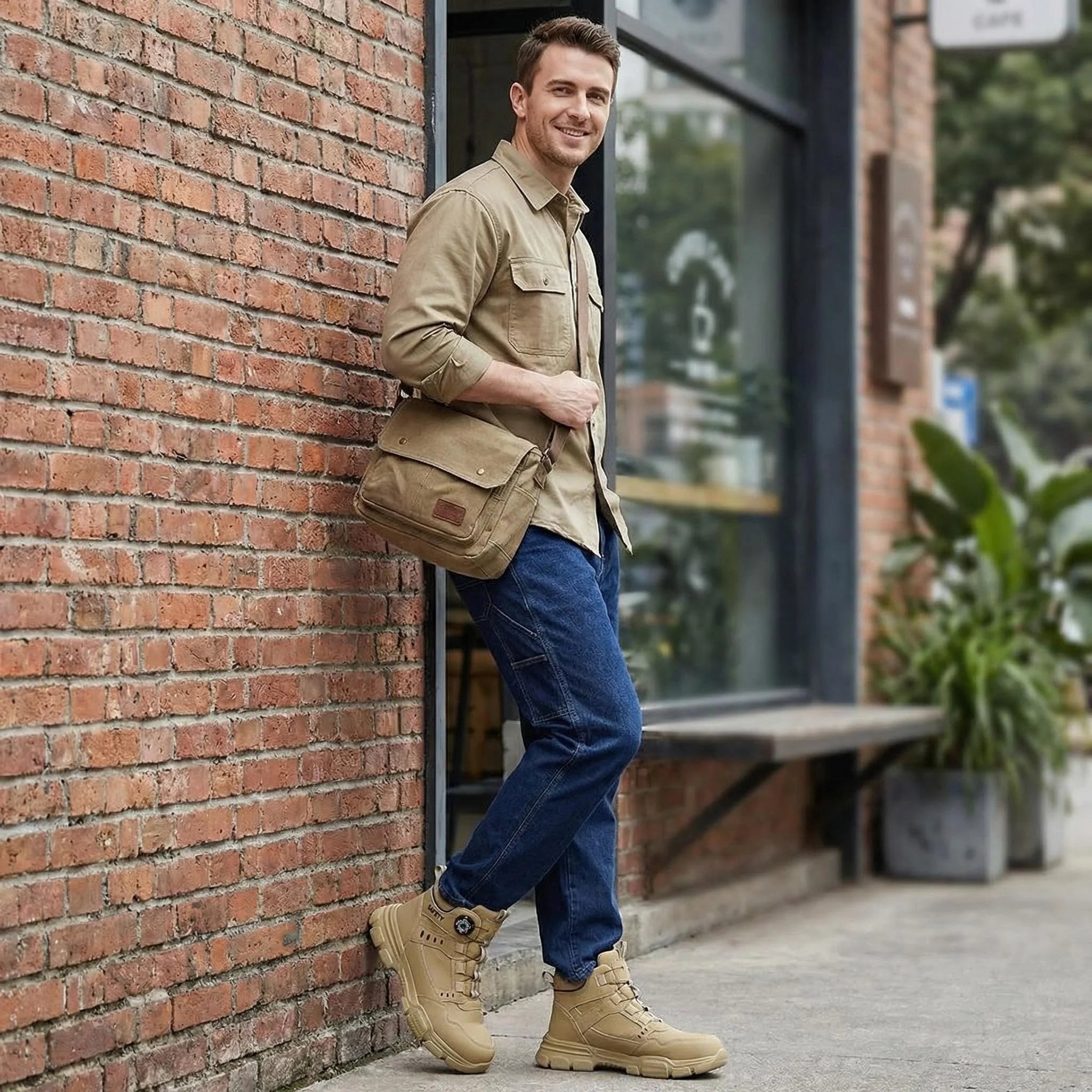 Botas de Trabajo de Seguridad con Punta de Acero para Hombre, Anti-aplastamiento, Resistentes a Pinchazos, con Entresuela de Kevlar, Impermeables, Ligeras, con Hebilla Giratoria
