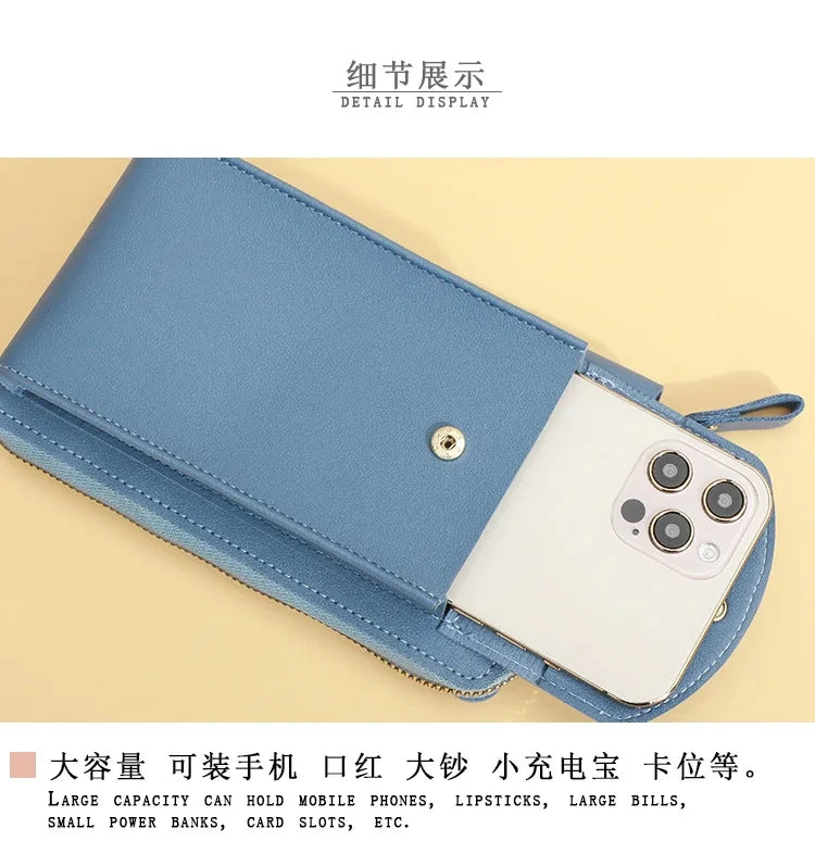 Cartera larga para mujer, monederos con borlas, tarjetero, billeteras con doble cremallera, bolso de mano de cuero Pu, bolso de lujo para dinero y teléfono