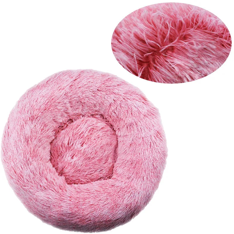 Cama redonda para perros, cama cálida de invierno para gatos, cesta de felpa para perros, cama lavable para mascotas, sofá para perros pequeños, medianos y grandes