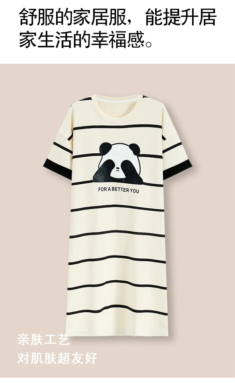100% ALGODÓN! Camisón de verano para mujer de talla grande M-4XL, nuevo camisón antibacteriano HQ, camisón de manga corta, vestido informal