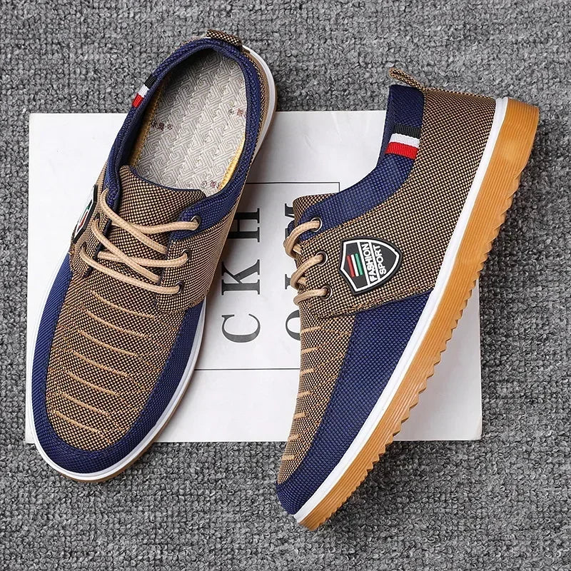 Zapatos de lona informales para hombre, Zapatos de conducción de suela blanda a la moda, Zapatos de diseñador para hombre, zapatillas cómodas de talla grande, 2024