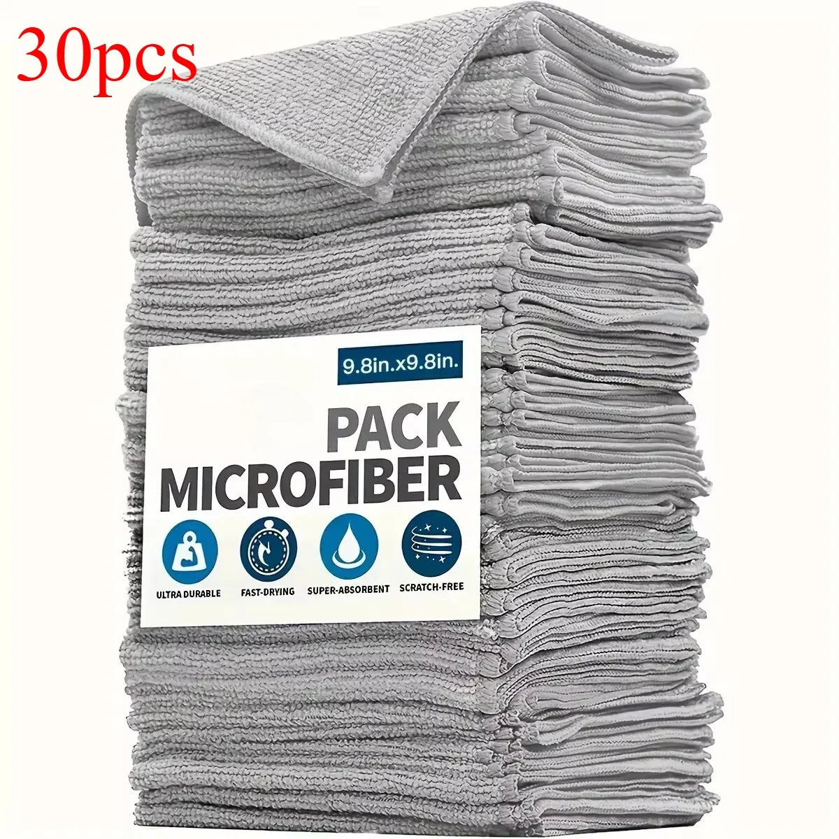 Toalla de cocina de 5/10/20 piezas, juego de paño de limpieza gris claro de fibra ultrafina, paño absorbente, suave y quitamanchas