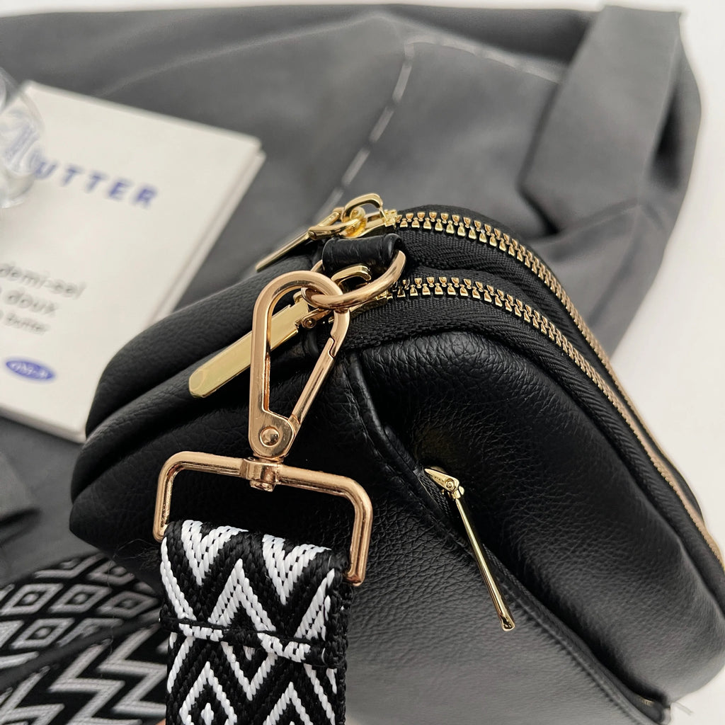 Bolso cruzado vegano elegante para mujer, bolso de hombro de PU minimalista y a la moda, compacto, espacioso, apto para teléfono