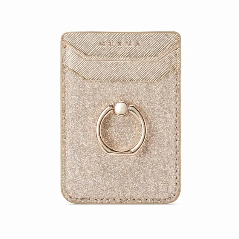 Tarjetero de cuero adhesivo 3M adhesivos tarjeta de identificación de crédito teléfono móvil bolsillo trasero funda tipo billetera pegatina soporte para teléfono Suporte Celular