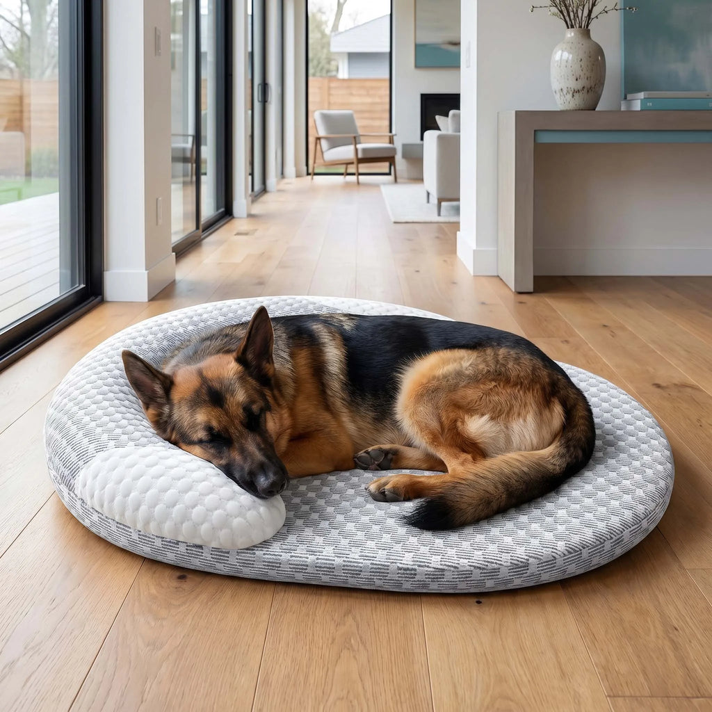 Cama refrescante para perros, colchoneta de seda helada para gatos, nido ovalado para mascotas, almohadilla transpirable de disipación de calor para perros pequeños, medianos y grandes, y gatos.