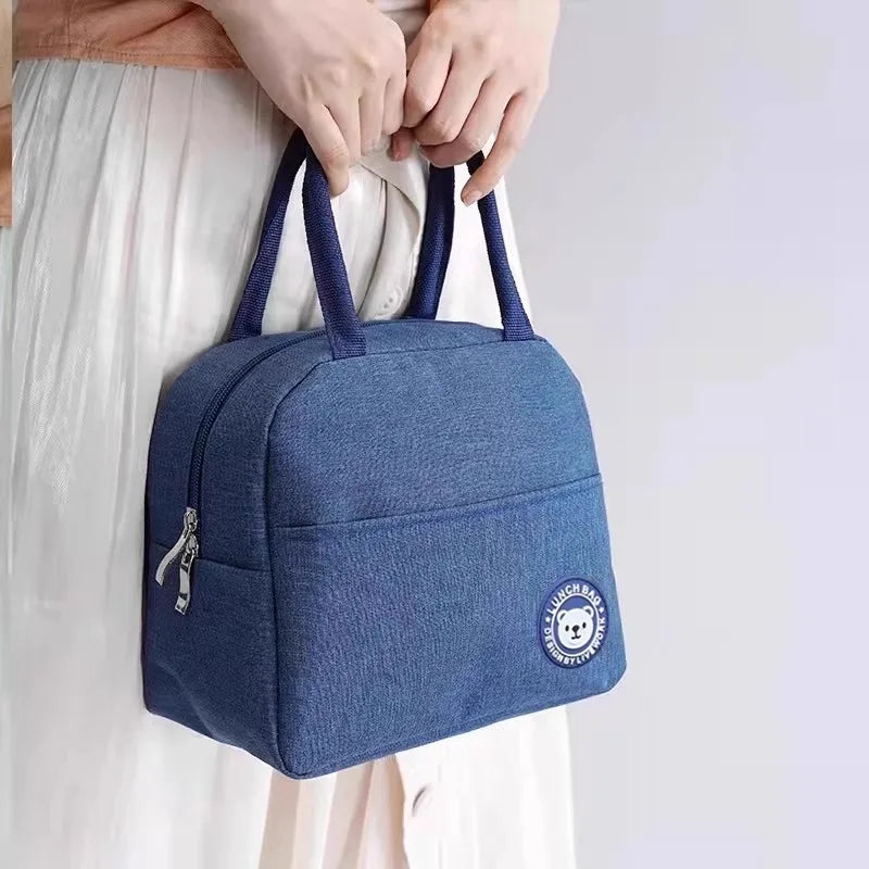Bolsa de almuerzo aislada para mujeres y niños, bolsa térmica portátil, bolsa de hielo, contenedor de comida de lona, bolsas de Picnic de alimentos