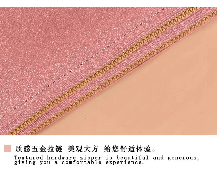 Cartera larga para mujer, monederos con borlas, tarjetero, billeteras con doble cremallera, bolso de mano de cuero Pu, bolso de lujo para dinero y teléfono