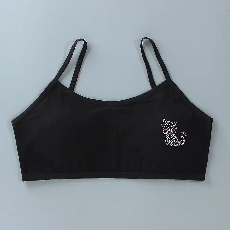 5 unids/lote Teeange niñas pequeñas sujetadores de entrenamiento Purbery School Girl Sujetador deportivo niños almohadilla para el pecho desmontable ropa interior niños Tops de tubo