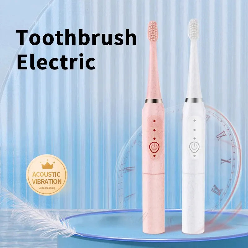Jianpai-cepillo de dientes eléctrico para hombres y mujeres adultos, cepillo de dientes eléctrico sónico, no recargable, piel suave, totalmente automático, impermeable, Coupl