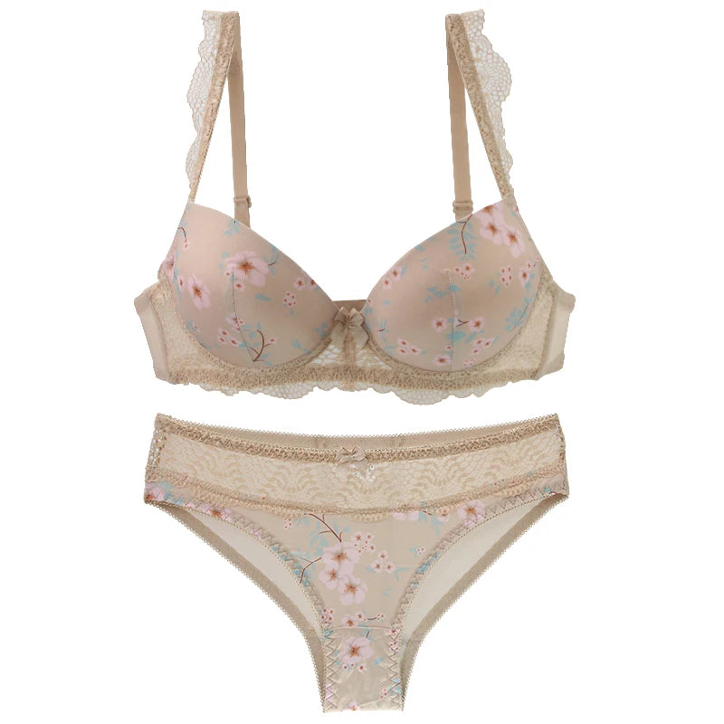 Conjunto de sujetadores sexys para mujer, ropa interior Floral con lazo de copa BCDE grande, negro, Beige, azul, rojo, blanco, lencería de encaje, novedad de 2023