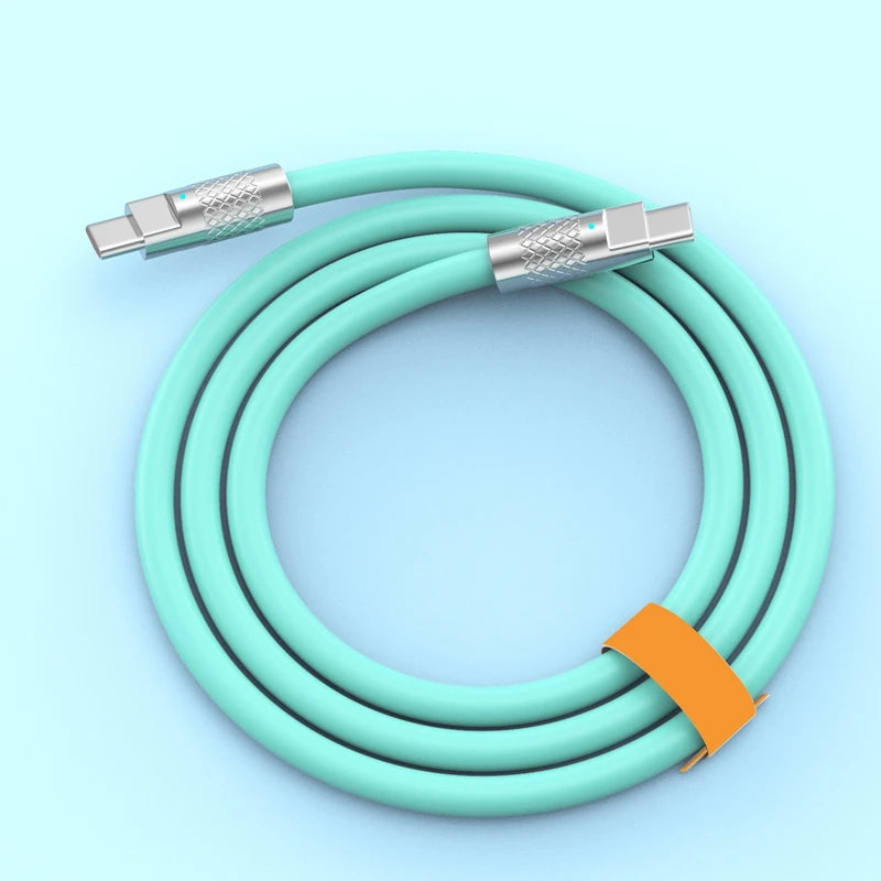 Nuevo Cable de Silicona Líquida Tipo C de Carga Súper Rápida PD de 120w 6A, Cable USB de Carga Rápida de 1M 1.5M 2M, Cable USB C a C