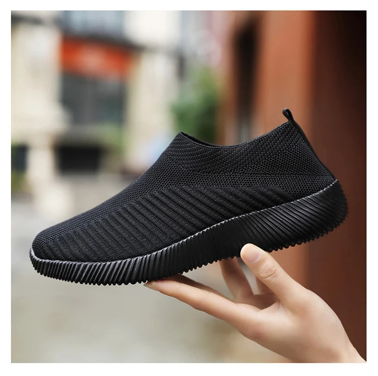 Zapatos vulcanizados para mujer, zapatillas de deporte de alta calidad para mujer, zapatos planos sin cordones, mocasines para mujer de talla grande 43, zapatos planos para caminar