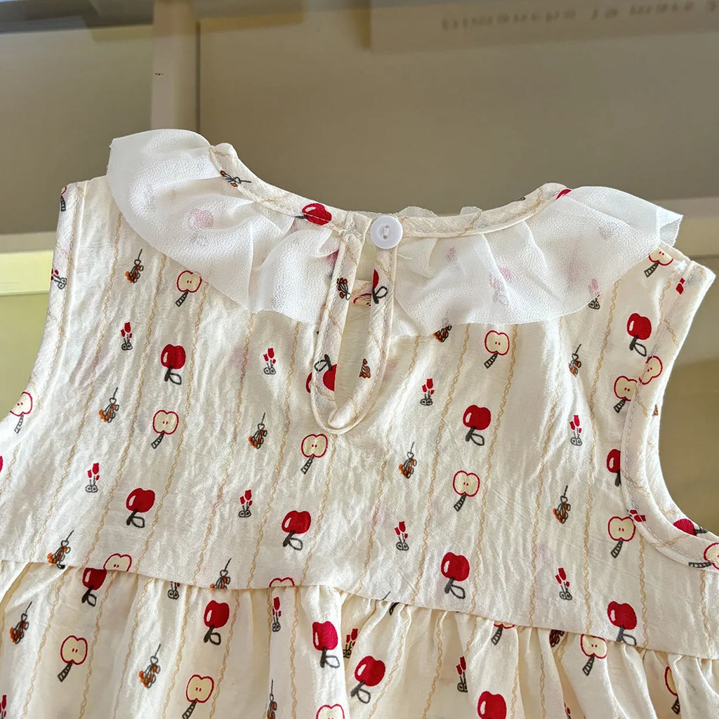 Conjunto de Ropa Infantil de 2 Piezas con Estampado Completo para Niñas de 1 a 10 Años, Verano 2026, Sin Mangas, Tela Suave y Transpirable, Diseño Lindo, Ropa para el Hogar
