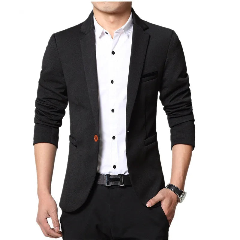 2024 hombres Slim fit nueva moda Blazer traje chaqueta negro azul rojo de talla grande L a 5XL chaquetas masculinas abrigo para hombre vestido de boda