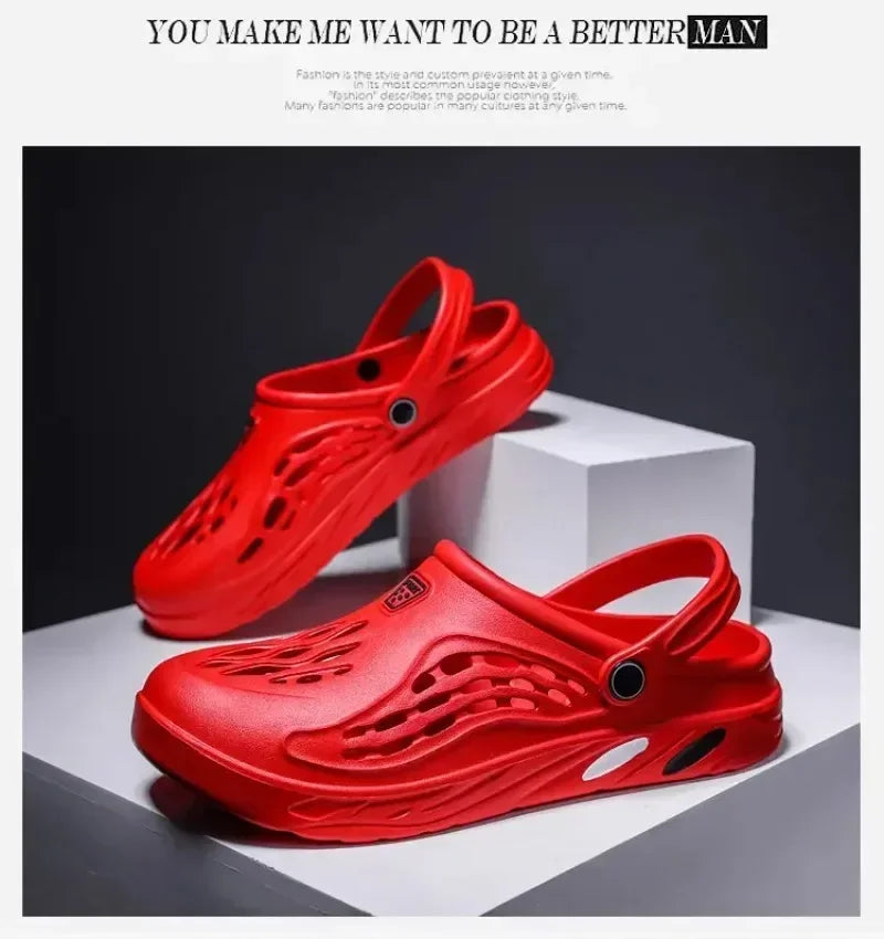 Sandalias al aire libre para hombres y mujeres Zuecos de verano Zapatillas EVA Tallas grandes 47 48 49 Zapatos de jardín para hombres Sandalias de playa Zuecos transpirables