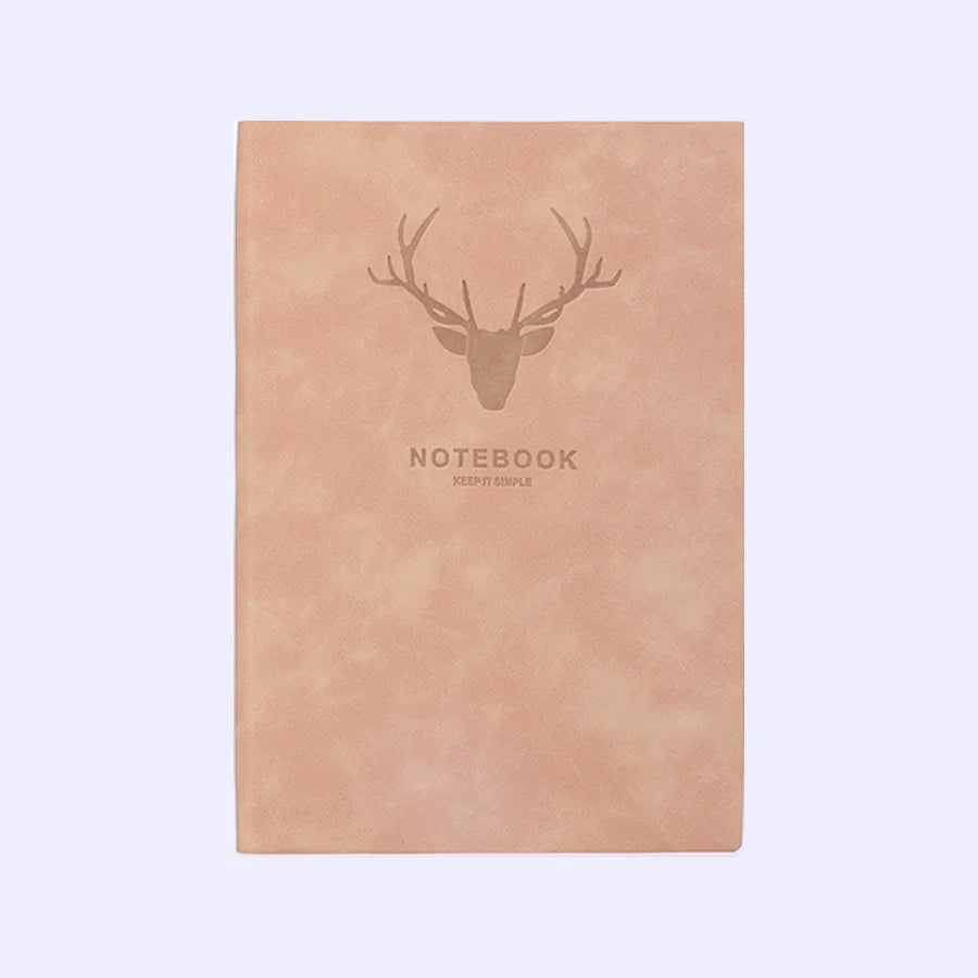Cuaderno popular con cabeza de ciervo tamaño A5, cuaderno de negocios, diario portátil, cuaderno de bocetos para reuniones de oficina, 180 páginas