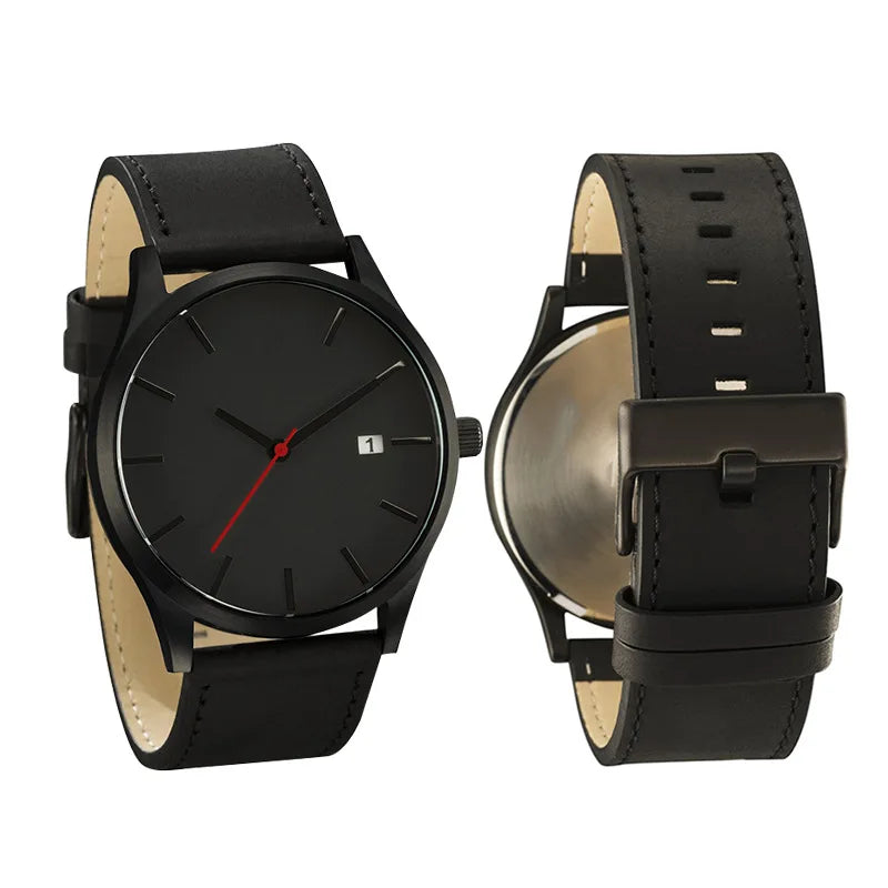 Reloj de pulsera de cuarzo analógico Simple para hombre, caja de Metal a la moda, relojes para hombre, cinturón de cuero, reloj informal de negocios para hombre, relojes masculinos