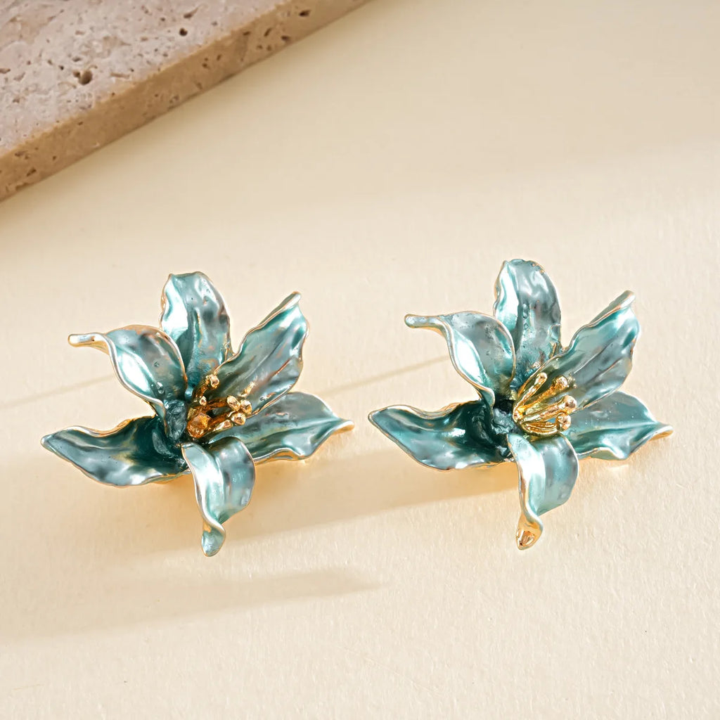 Pendientes de Aleación DIGADAGU con Diseño de Flor, Novedosos, Exagerados y Sencillos, Accesorios de Joyería para Fiesta para Mujer