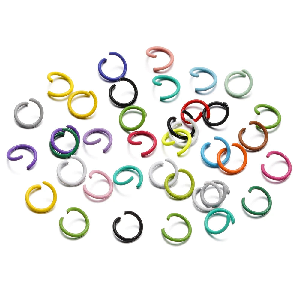 100 unids/lote 1,2x10mm anillos abiertos coloridos conector de anillo de salto dividido para hacer joyería Diy accesorios suministros
