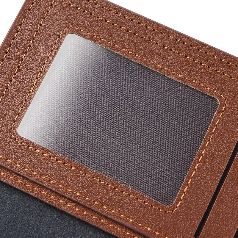 Nueva cartera larga estilo libro de cheques de Color café para hombre de gran capacidad PU Retro largo para hombres con ranuras para tarjetas con ventana de identificación