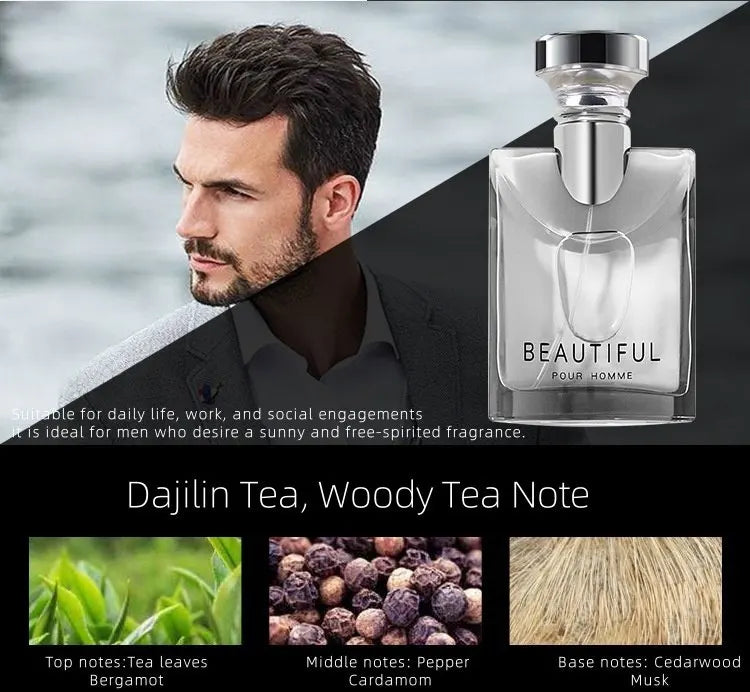 Fascination-Perfume para Hombre, 100ml, fragancia de Colonia de larga duración, aroma de té, feromonas para Hombre, fragancia Original en aerosol, Parfum para Hombre
