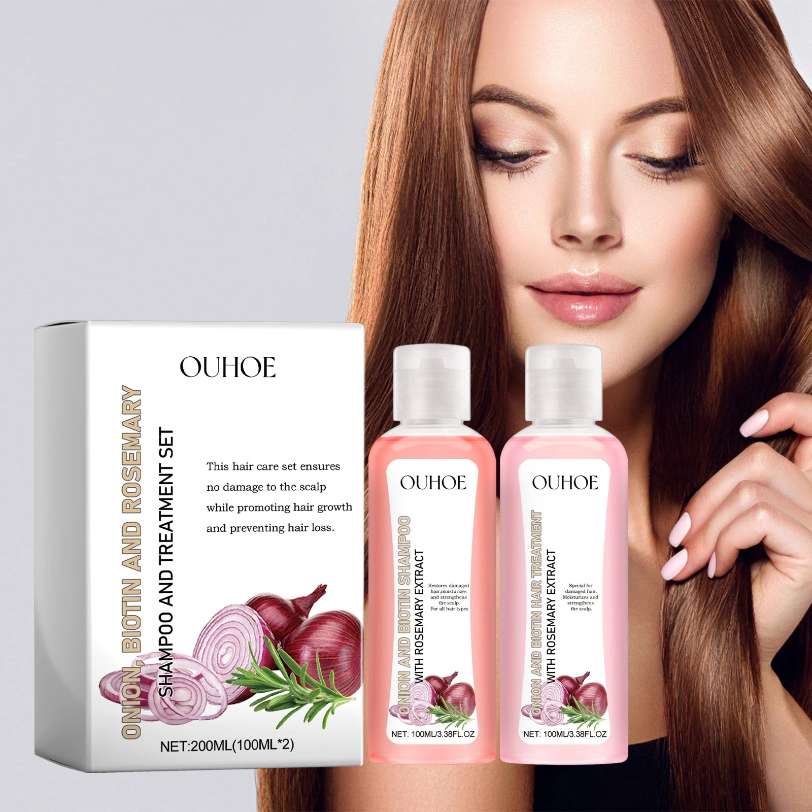 Biotina-Juego de champú de Romero para el cuidado del cabello, acondicionador para todo tipo de cabellos, libre de Parabeno, regalo para el cuidado del cabello saludable