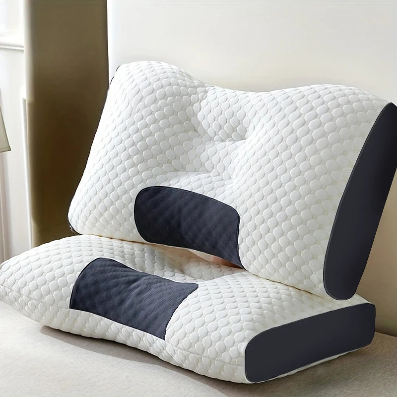 Almohadas de masaje para el cuello, soporte ortopédico ergonómico ajustable para contorno, núcleo de almohada de alta calidad, comodidad para dormir para todas las estaciones, 2 uds.